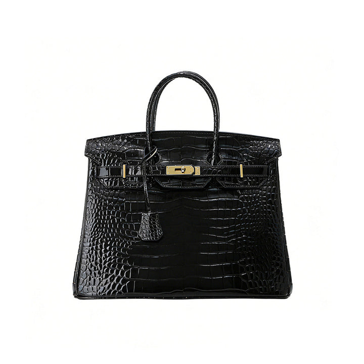Crocodile Embossed Leather Rouge Birk Handbag