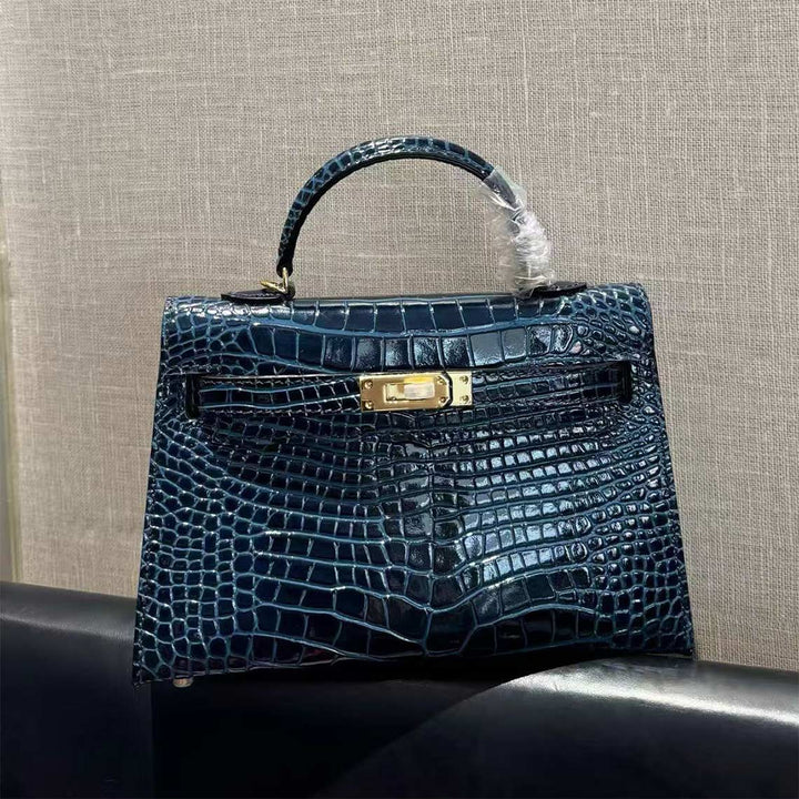 Croc Embossed Leather Mini Kylie Handbag