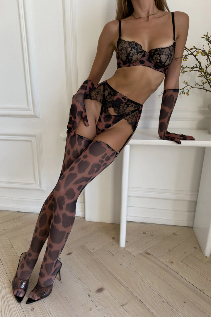 Selena – Leopard Print Sheer Lingerie Set – Untamed After Dark