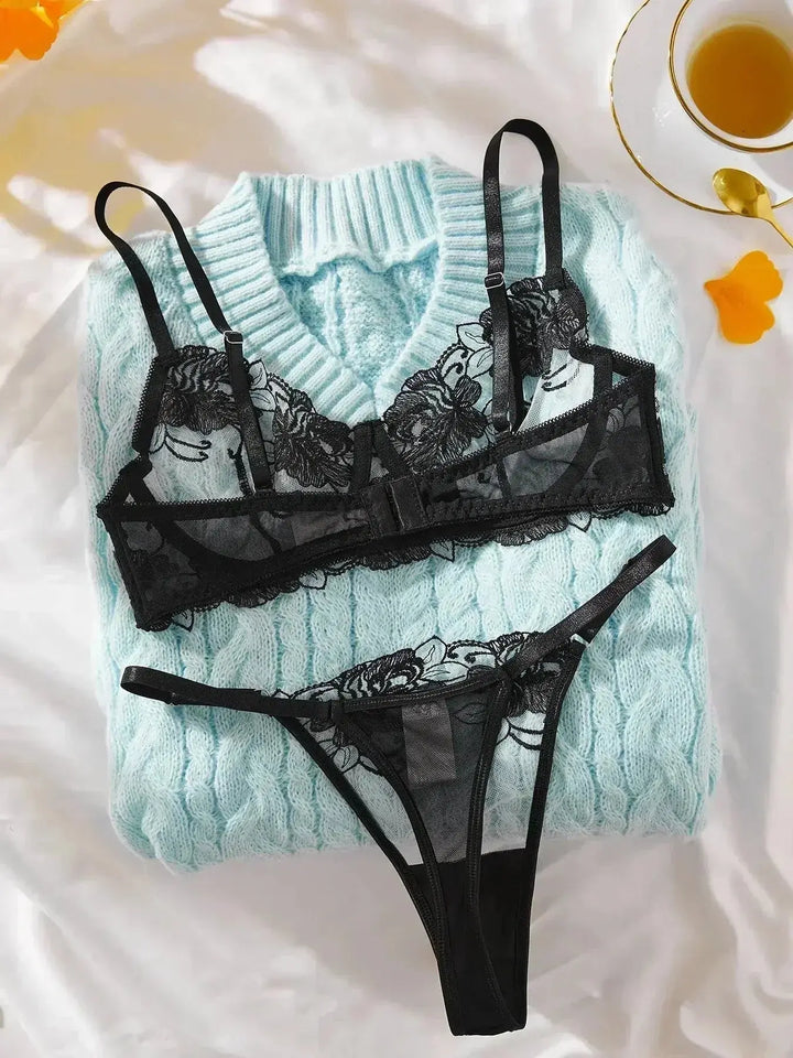 Flora – Floral Embroidery Lingerie Set – Timeless and Unapologetic