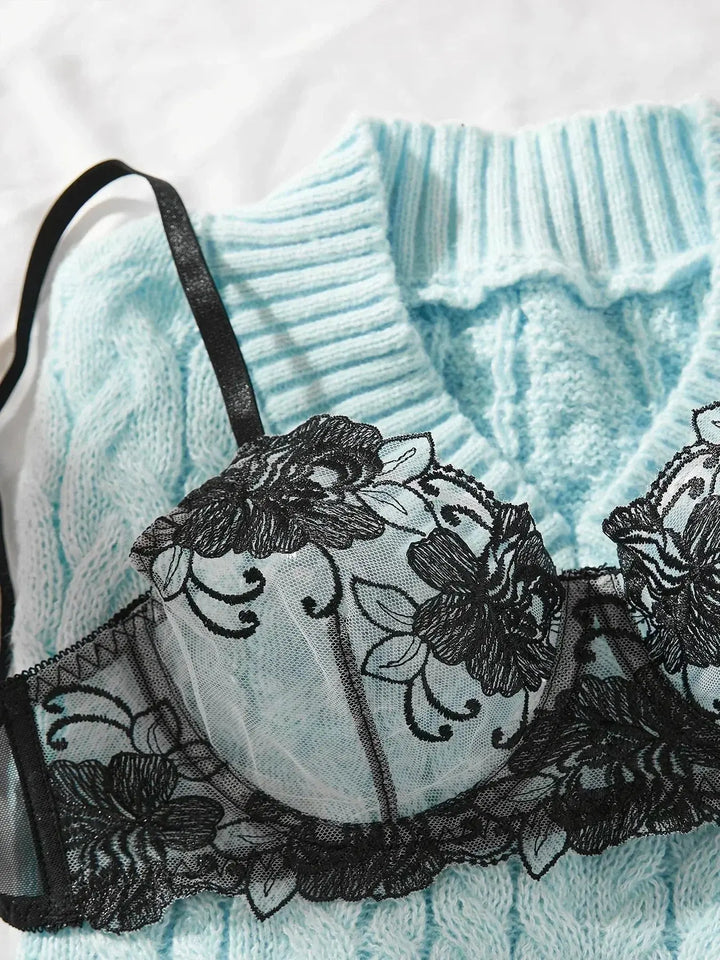 Flora – Floral Embroidery Lingerie Set – Timeless and Unapologetic