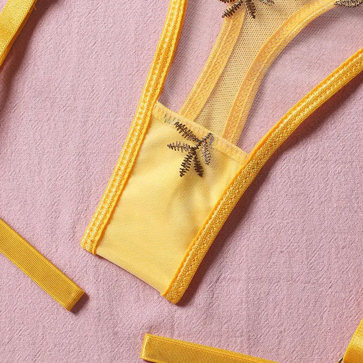 Blair – Yellow 3-Piece Lingerie Set – Bold Enough to Own the Room