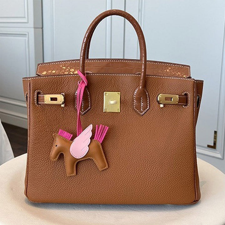 Top Grain Leather Inspired Croc Flap Bag
