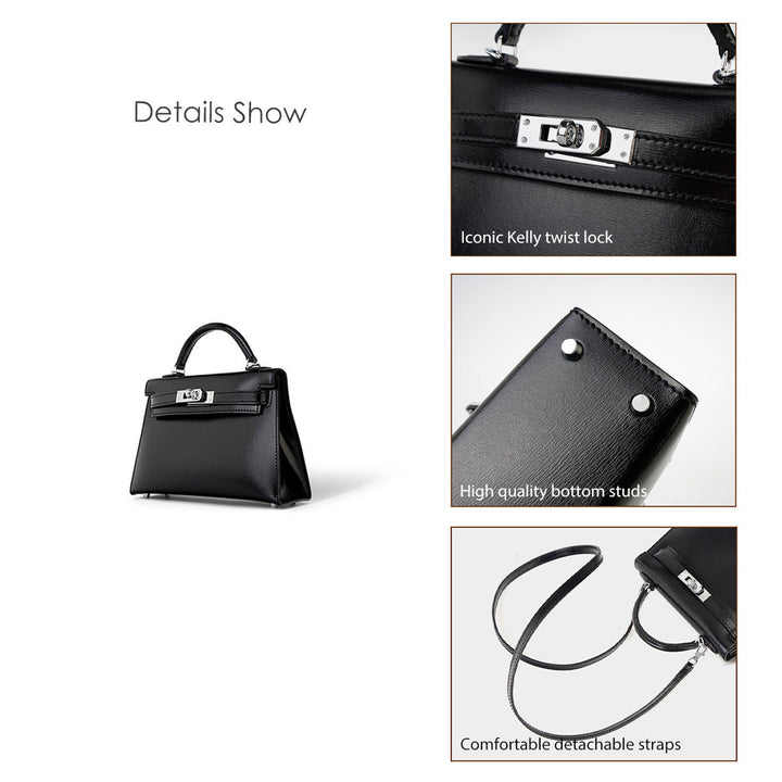 Top Grain Leather Inspired Mini Sellier Kelli Bag