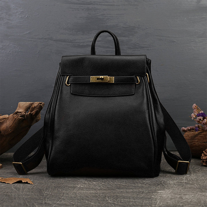 Top Grain Leather Classic Backpack for Women
