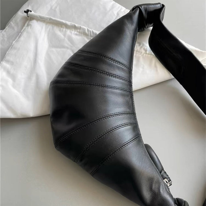 Sheep Leather Croissant Crossbody Bag