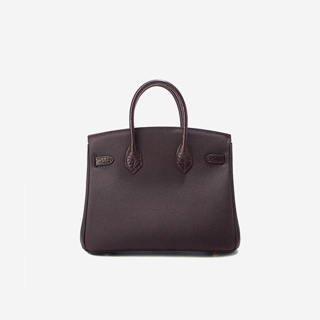 Top Grain Leather Croc Flap New Birk Handbag