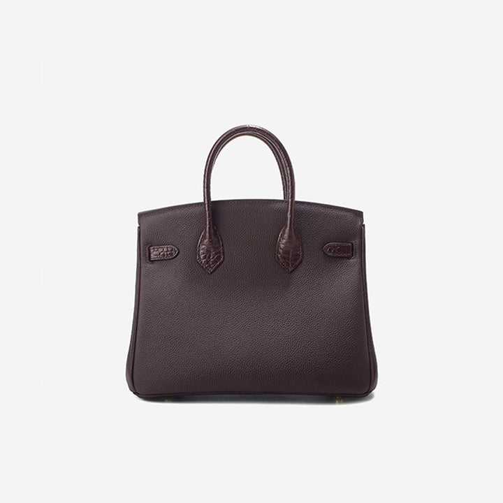 Top Grain Leather Croc Flap New Birk Handbag