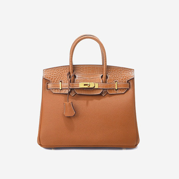Top Grain Leather Croc Flap New Birk Handbag