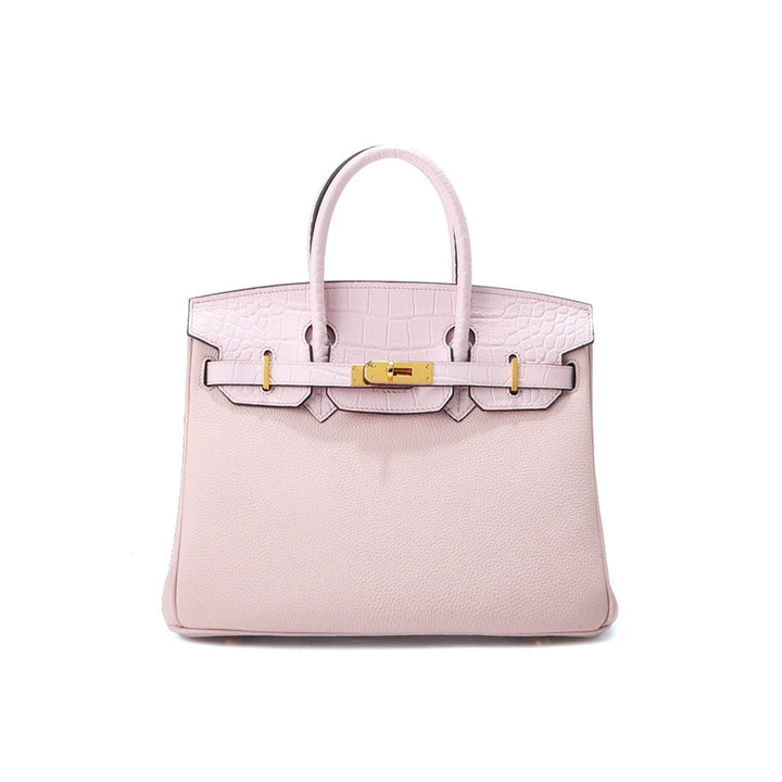 Top Grain Leather Croc Flap New Birk Handbag