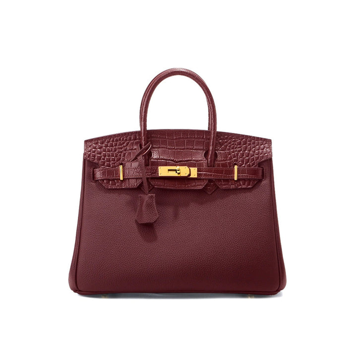 Top Grain Leather Croc Flap New Birk Handbag