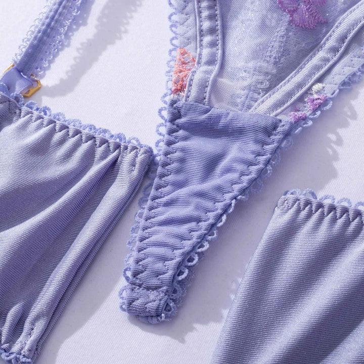 Erin – Purple 4-Piece Lingerie Set – Bold Colour, Bolder Confidence