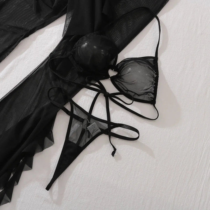 Sloane – 4-Piece Mesh Lingerie Set – Everything in One Look