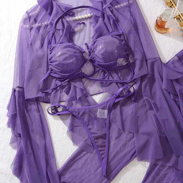 Sloane – 4-Piece Mesh Lingerie Set – Everything in One Look