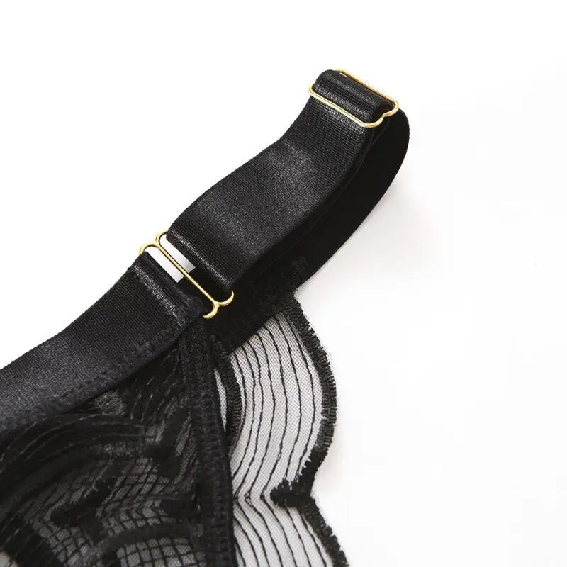 CHEYENNE BLACK 4 PIECE LINGERIE SET