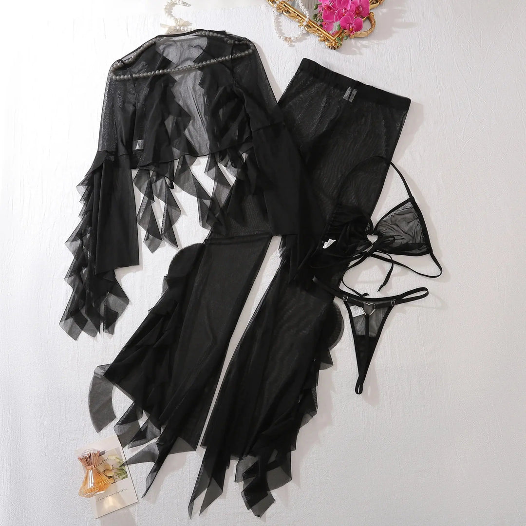 Sloane – 4-Piece Mesh Lingerie Set – Everything in One Look