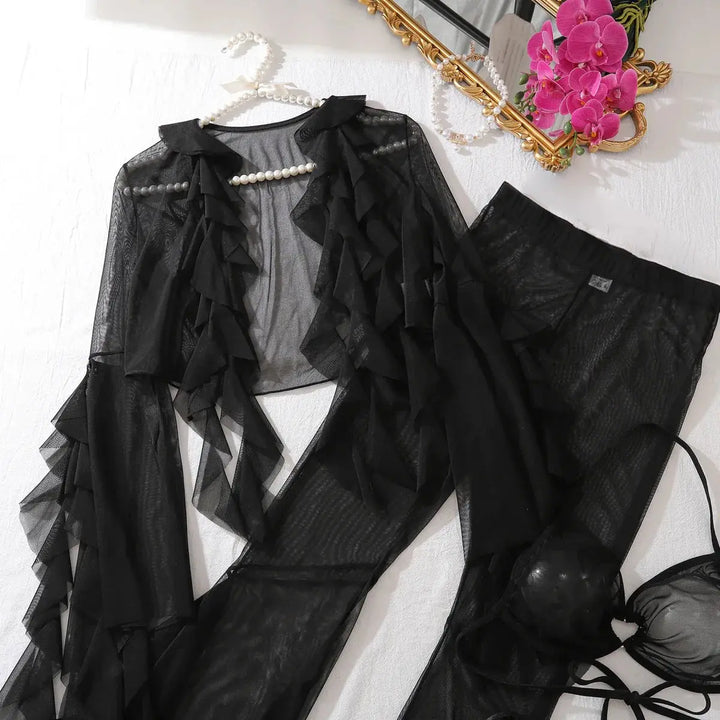 Sloane – 4-Piece Mesh Lingerie Set – Everything in One Look