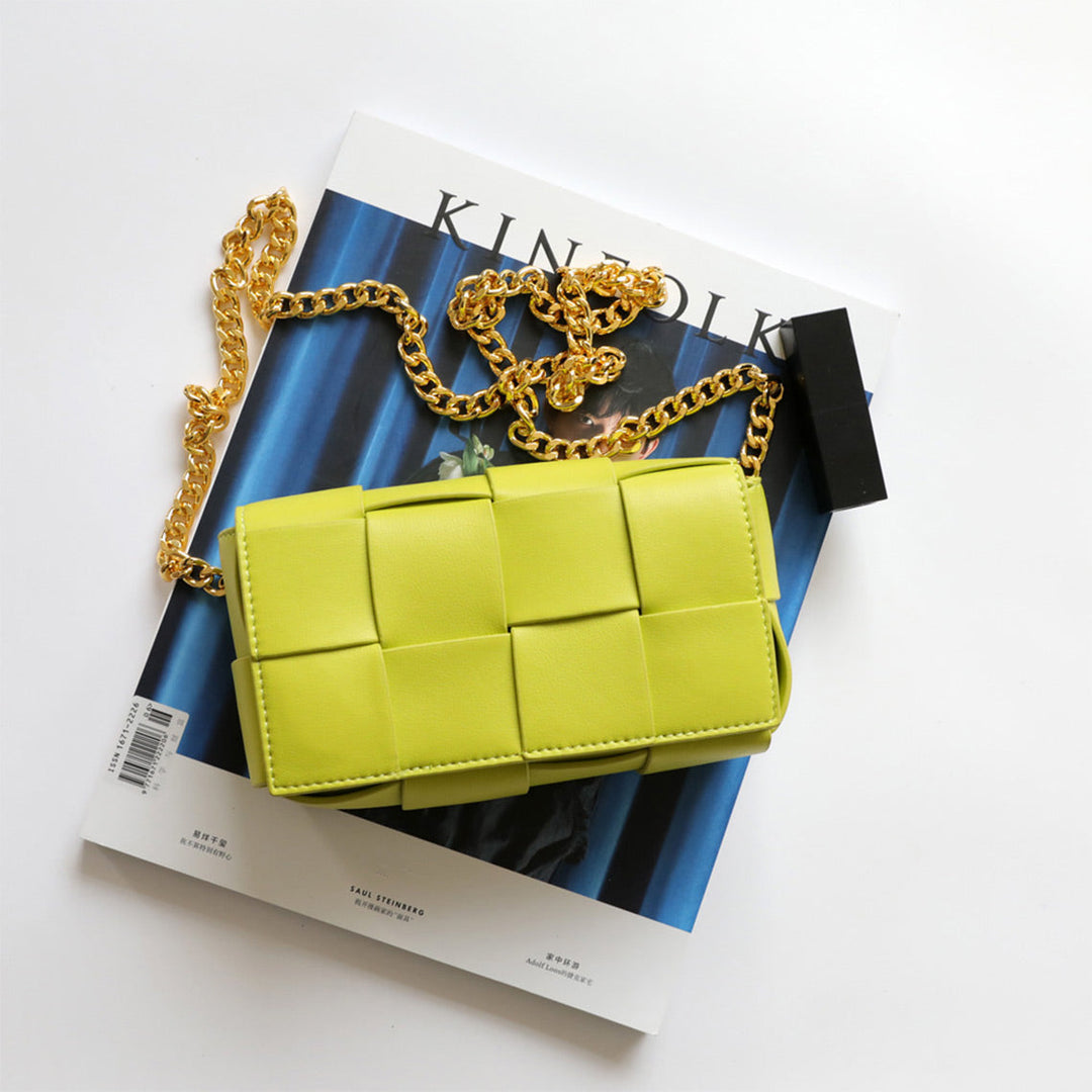 Leather Intrecciato Woven Candy Crossbody Bag