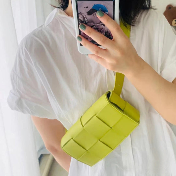 Leather Intrecciato Woven Candy Crossbody Bag