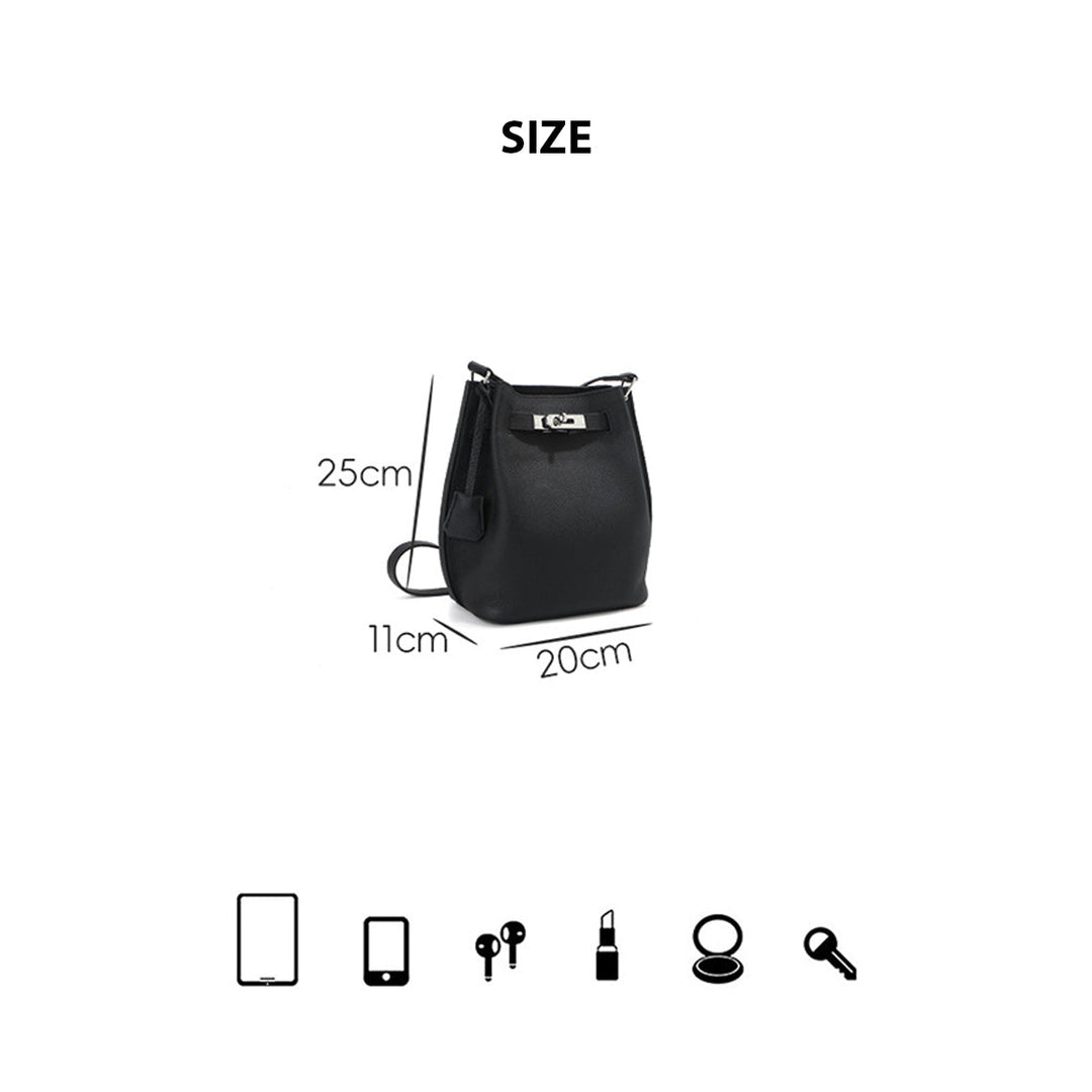 Top Grain Leather Inspired Kelli Bucket Bag