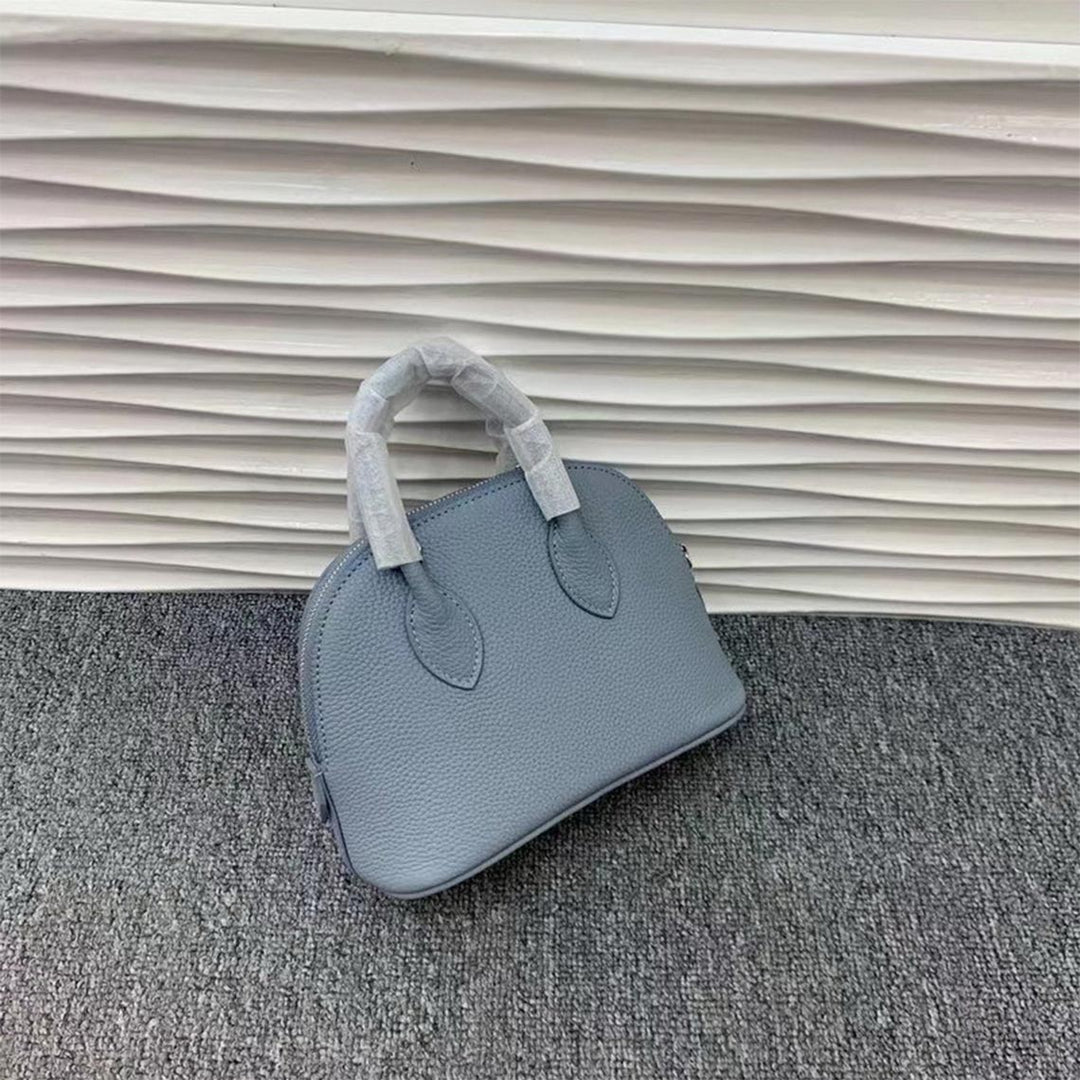 Top Grain Leather Mini Bowling Handbag